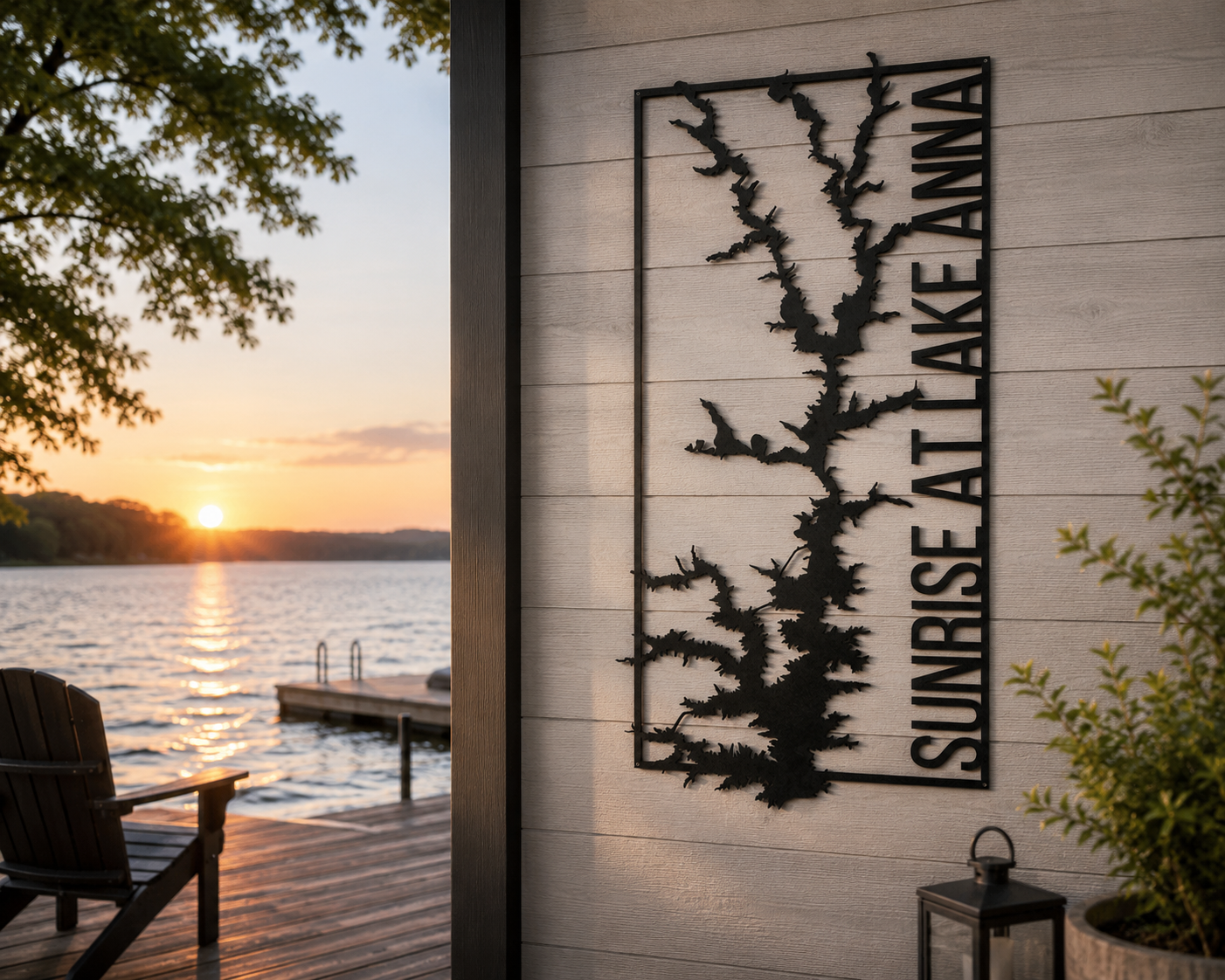 Personalized Lake Map Metal Wall Art