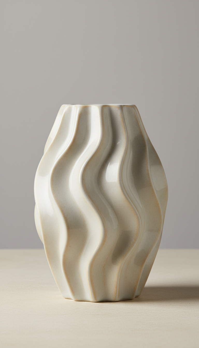 Porcelain Ripple Vase