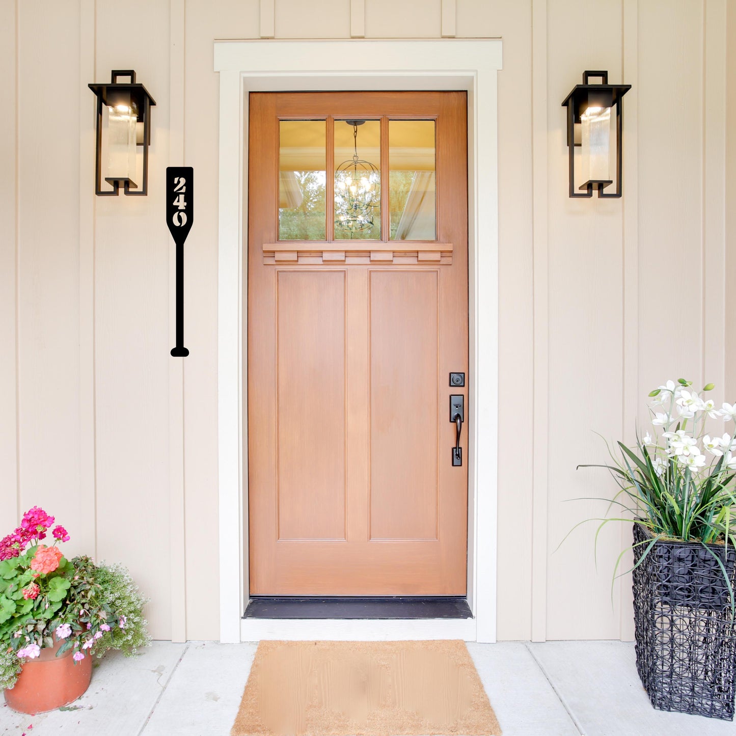 Personalized House Number Paddle Sign