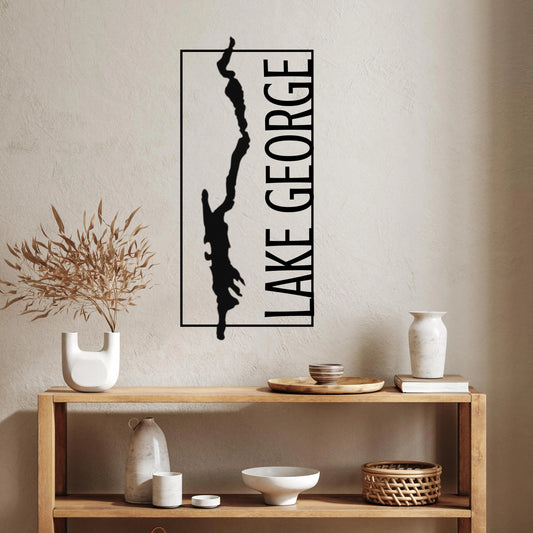 Personalized Lake Map Metal Wall Art