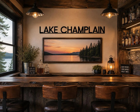 personalized lake name wall art