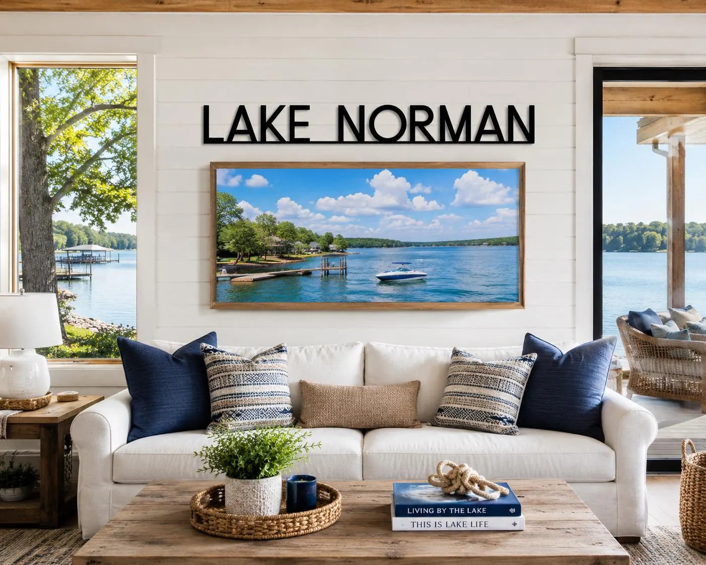personalized lake name wall art