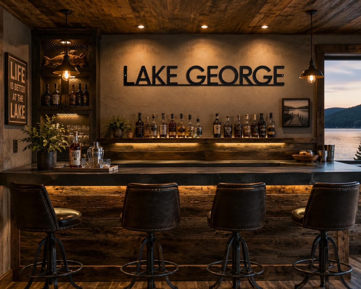 personalized lake name wall art