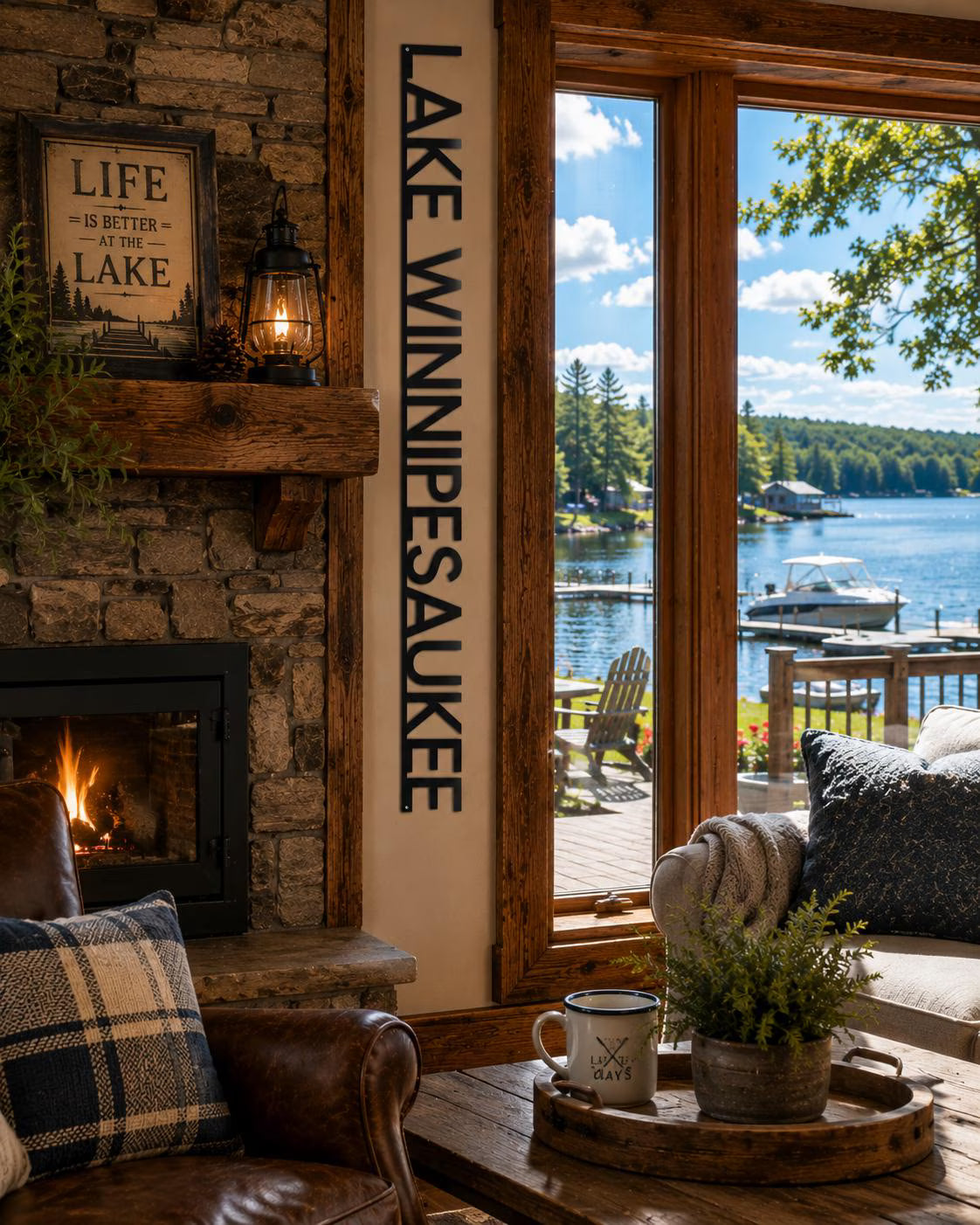 personalized lake name wall art