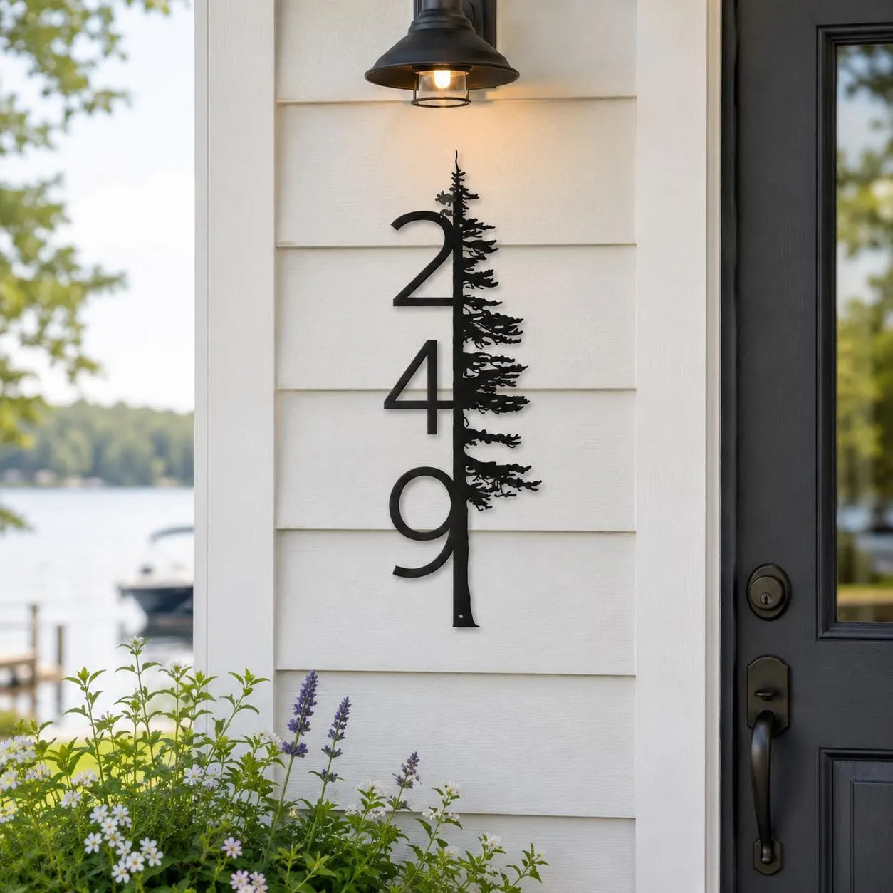 personalized pine tree address sign