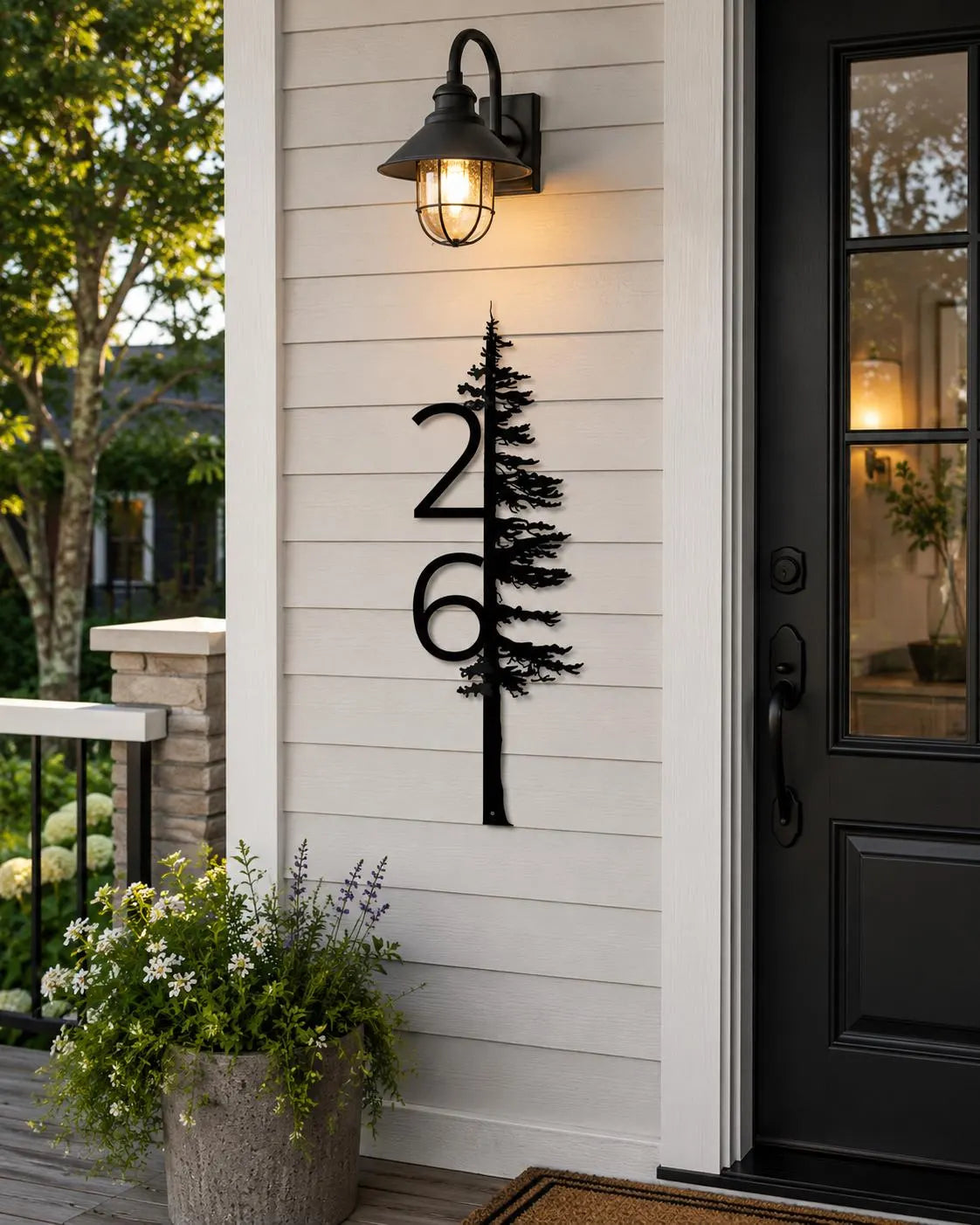 personalized pine tree address sign
