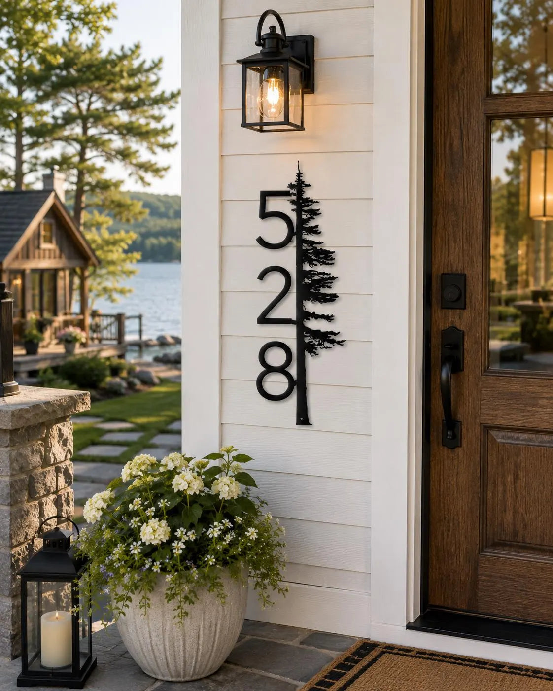 personalized pine tree address sign