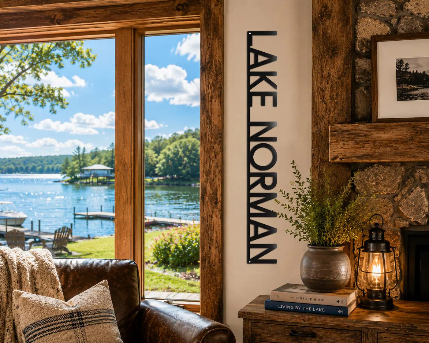 personalized lake name wall art